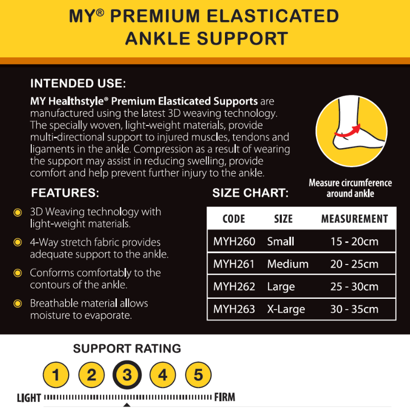 MY Premium Elasticated Ankle Support