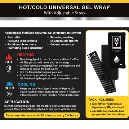 MY Hot/Cold Reusable Gel Wrap - Large with Adjustable Strap