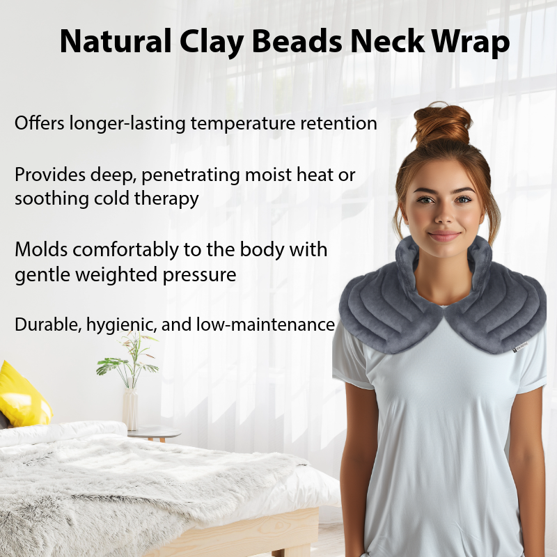 MY Hot/Cold Neck & Shoulder Wrap with Natural Clay Beads