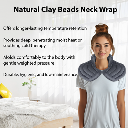 MY Hot/Cold Neck & Shoulder Wrap with Natural Clay Beads