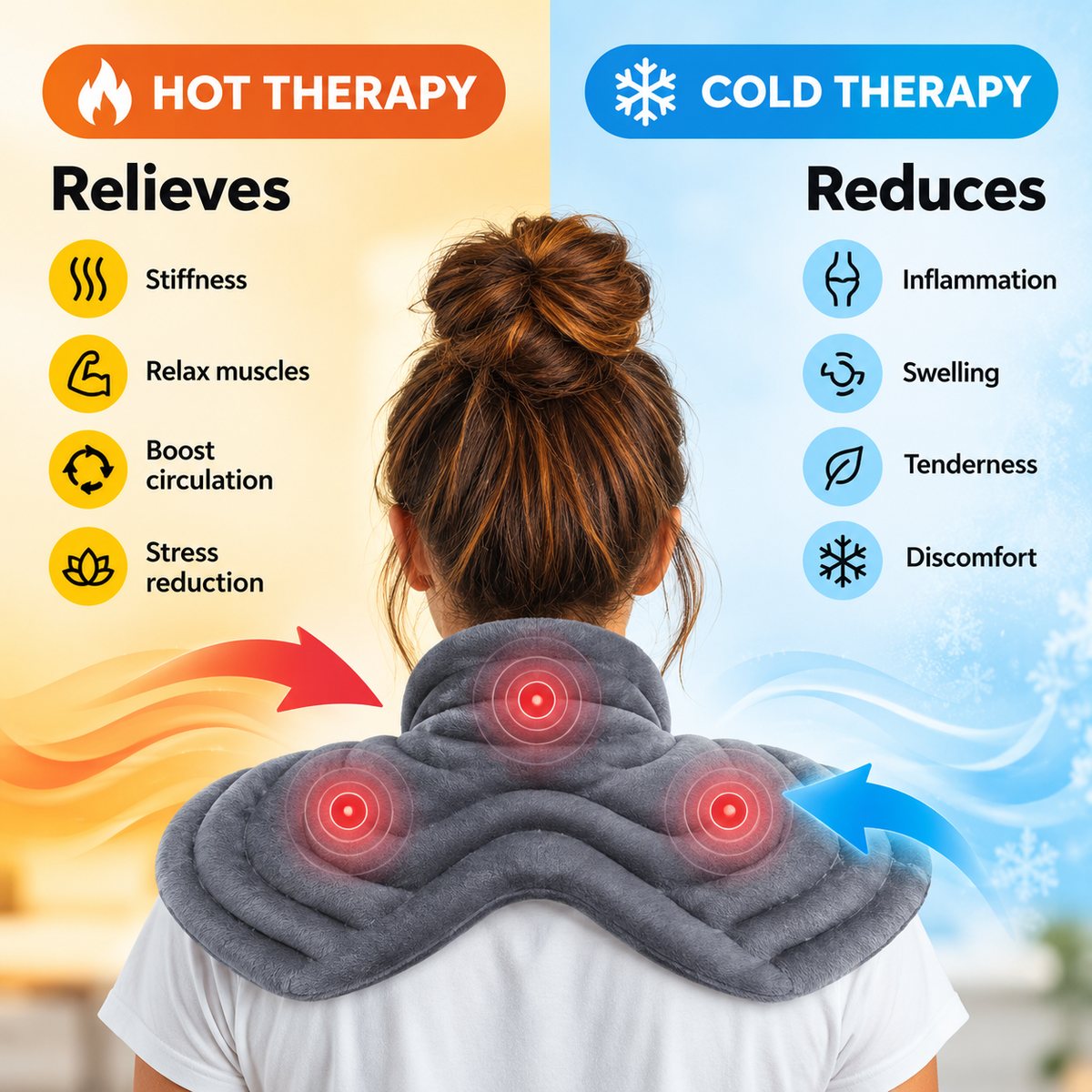 MY Hot/Cold Neck & Shoulder Wrap with Natural Clay Beads