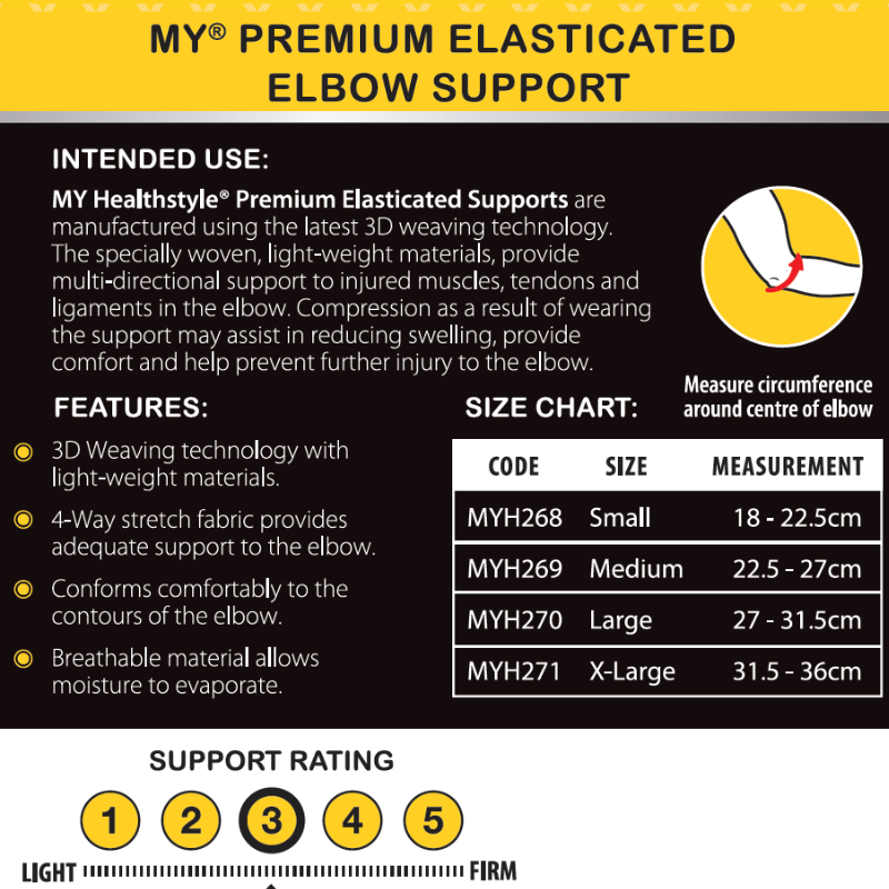MY Premium Elasticated Elbow Support
